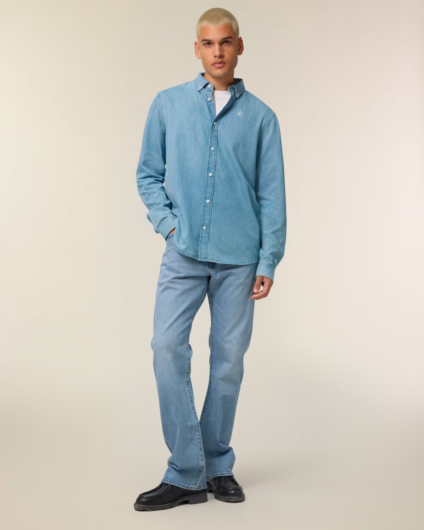 Stanley Denim Shirt (Herren Jeanshemd) Hellblau