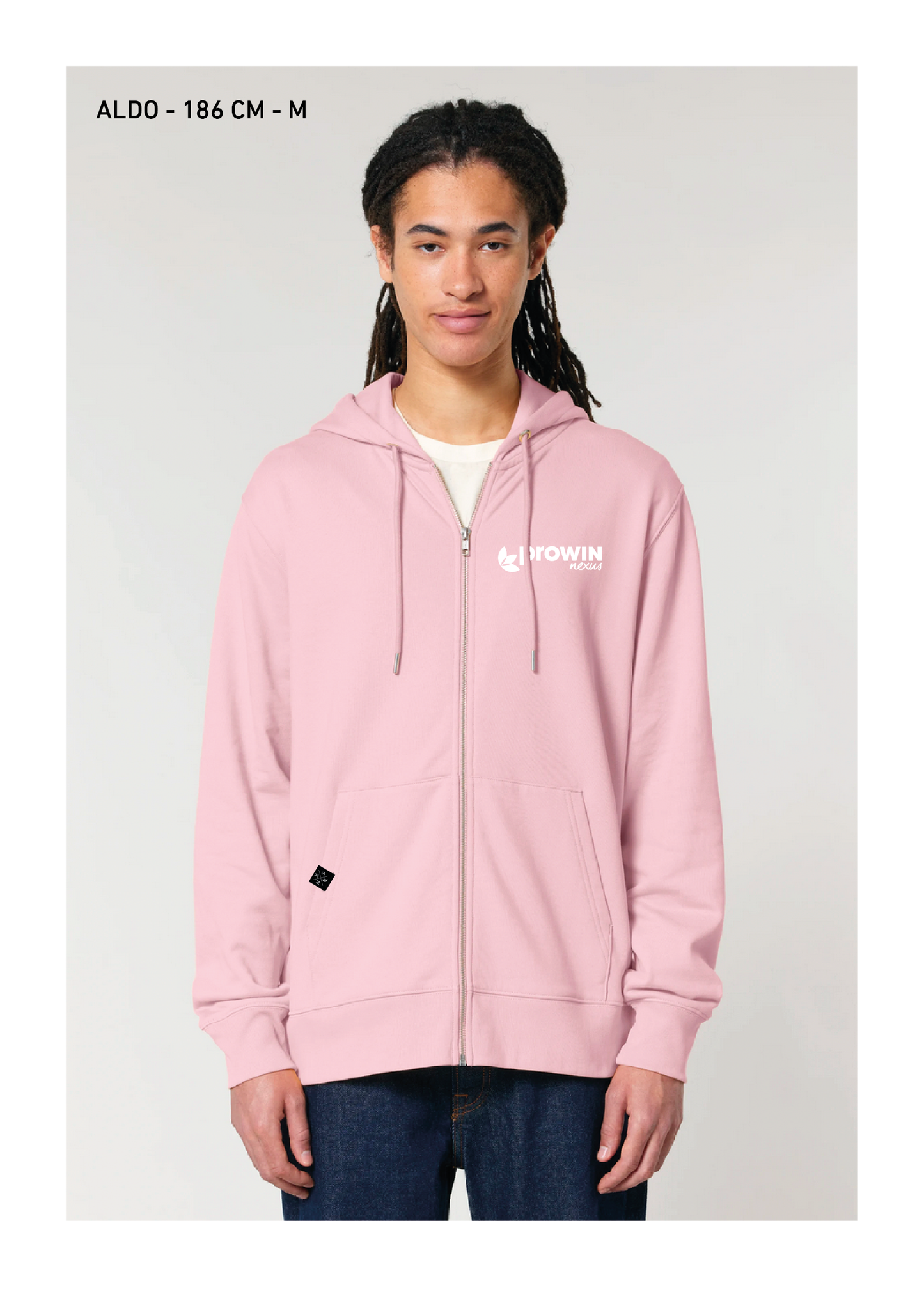 Cultivator 2.0 (Unisex Zip-Thru-Hoodie-Sweatshirt) Cotton Pink