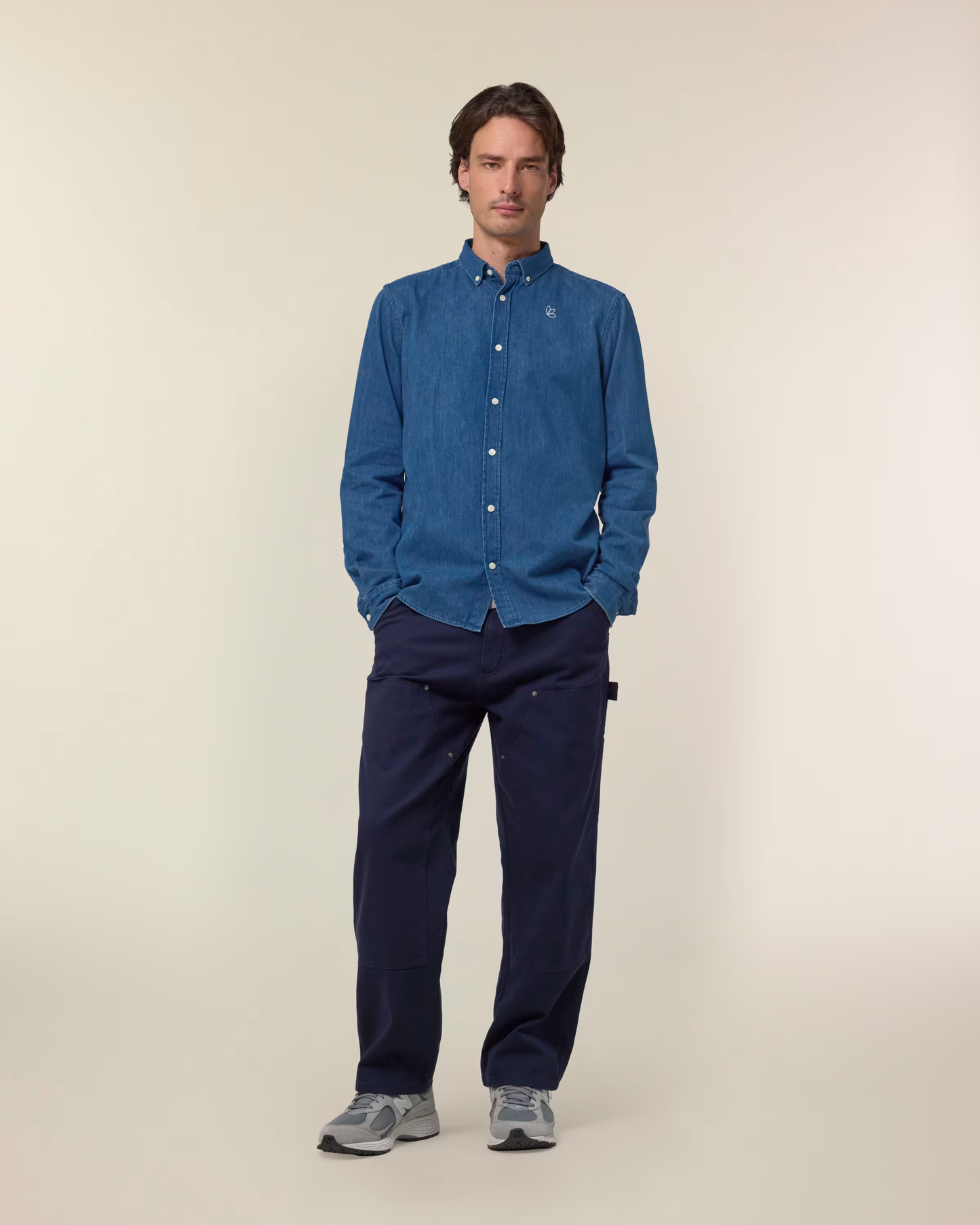 Stanley Denim Shirt (Herren Jeanshemd) Dunkelblau